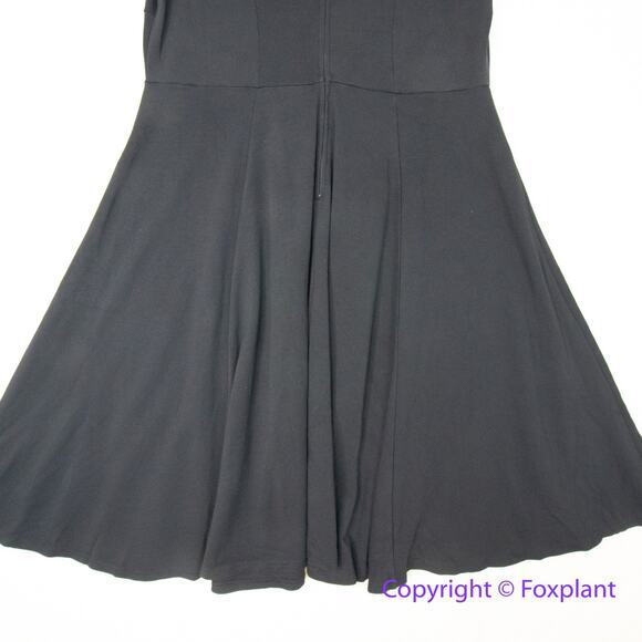 Unique Vintage black fit and flare dress short sleeves with tie bow, size 2XL - Picture 11 of 14